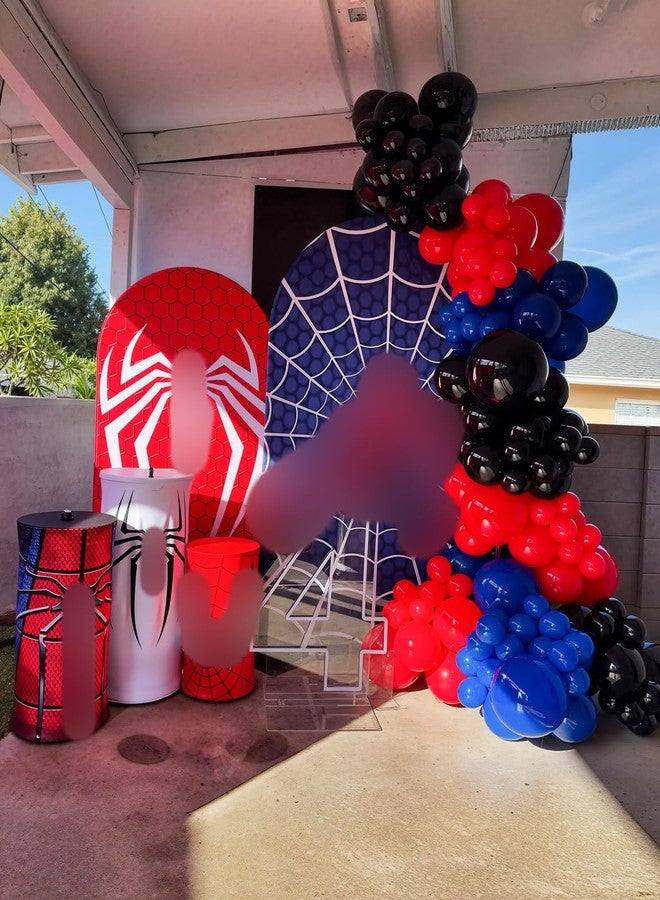 Haolongfa Black Red and Blue Balloons Arch Garland Kit, 106pcs Spider Theme Balloon Arch Kit with Starburst Foil Balloons, Hero-Themed Party Decorations and Birthday Backdrop for Boys - Image 5